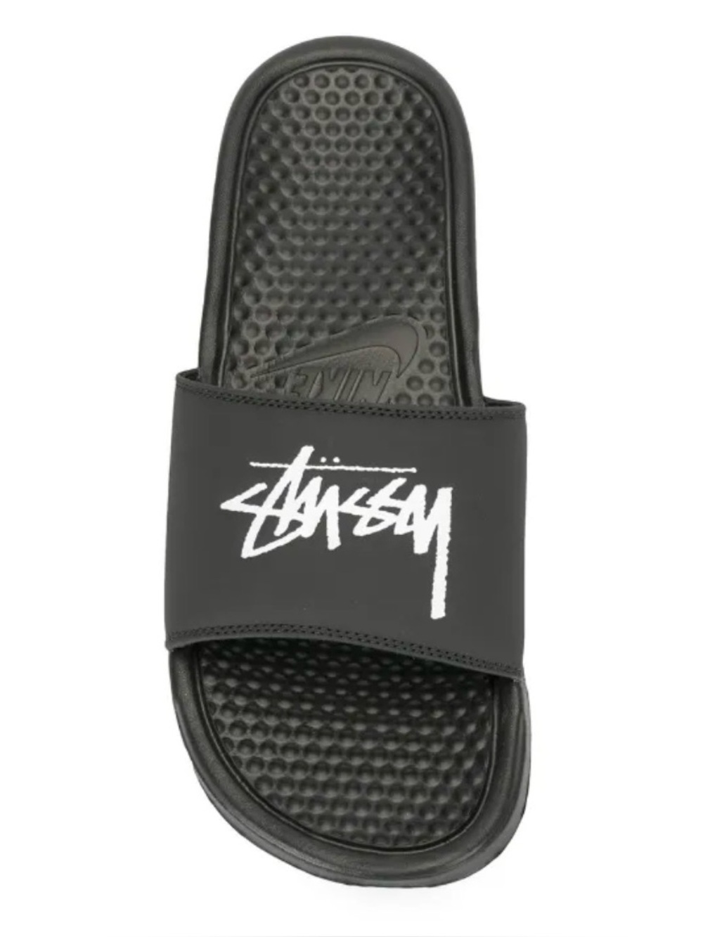Nike x Stussy Black Slide Flip Flop with White Logo Script 11